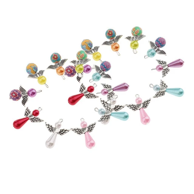 20 Piece  Polymer Clay Angel  Charms Jewelry Making Pendants for DIY Necklace
