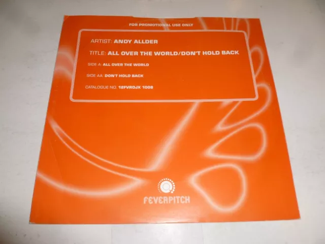 ANDY ALLDER - All Over the World - UK 2-track 12" Vinyl Single - D J Promo