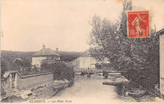 Cpa 58 Clamecy Les Ponts Verts
