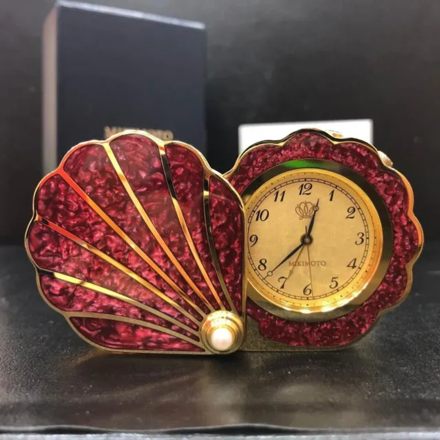 Mikimoto International Small Travel Clock Original Box Japan Vintage