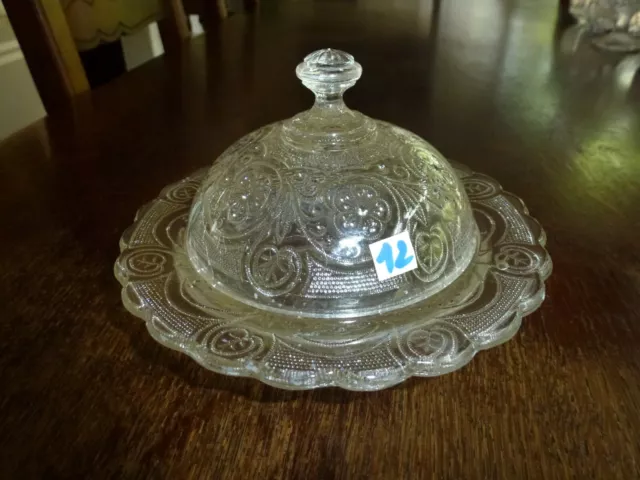 Superbe Ancienne Bonbonniere Drageoir En Verre Moule