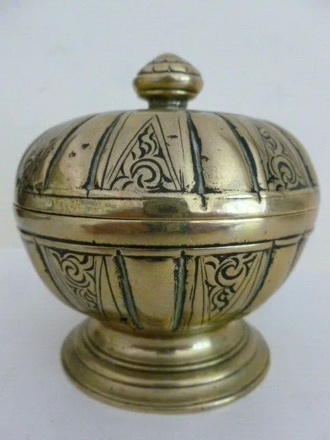 Antique Malaysian Ceylon India Indian Burmese brass betel tobacco box