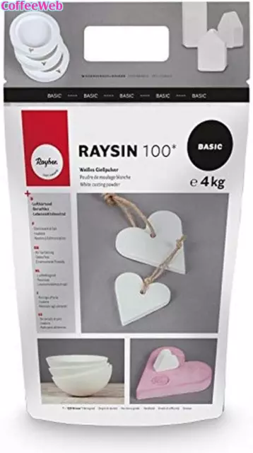 Rayher 34409102 Raysin 100 Polvere Di Ceramica, Gesso Da Colare, Sacchetto 4 Kg,