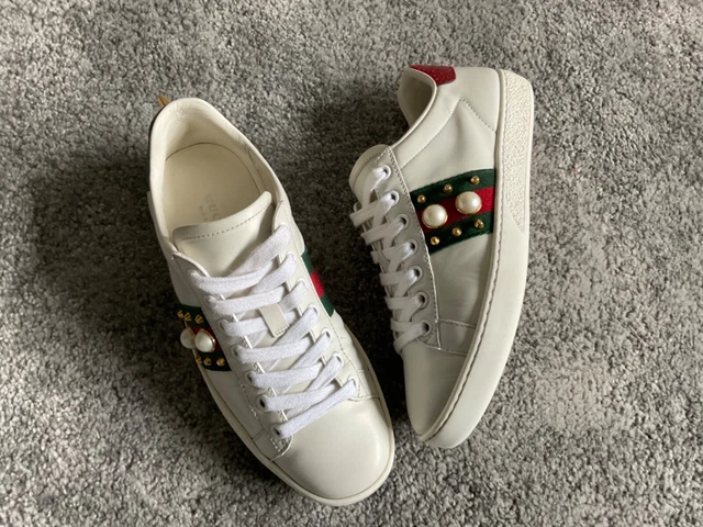 GUCCI ACE PEARL/SPIKE Womens trainers Size 36 better fit for Uk 4 £185.00 - PicClick UK Gucci Ace Pearl/Spike Womens Trainers Size 36 Better Fit For Uk 4 £185.00 - Picclick Uk