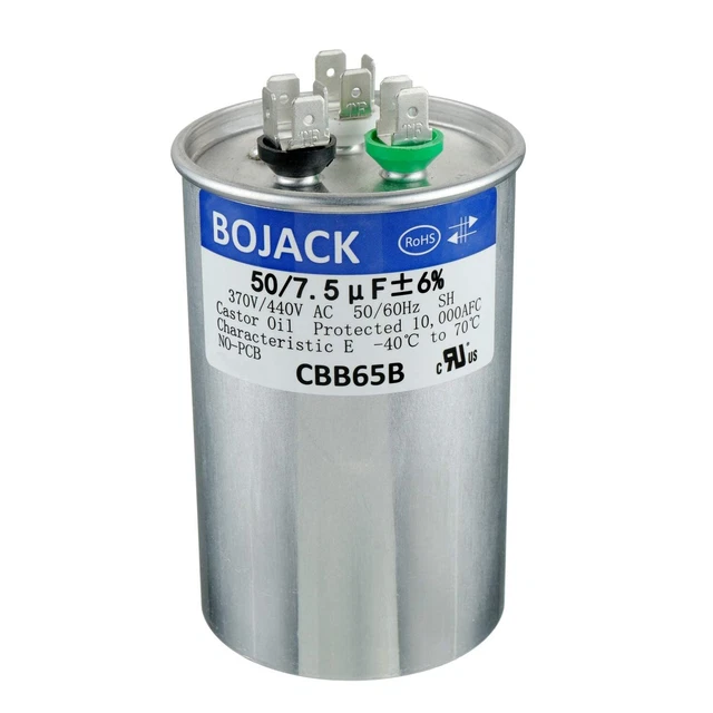 50+7.5 uF 50/7.5 MFD ±6% 370/440 V AC CBB65 Dual Run Circular Start Ca...