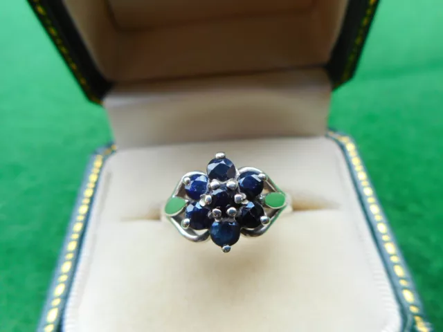 VINTAGE SAPPHIRE HALLMARKED STERLING SILVER RING SIZE K 3g