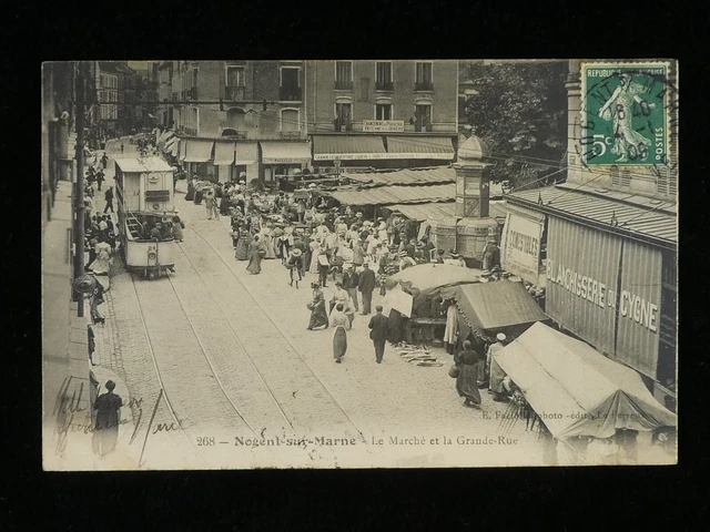 CPA - NOGENT SUR MARNE (94) Val-de-Marne  Le Marché et La Grande Rue