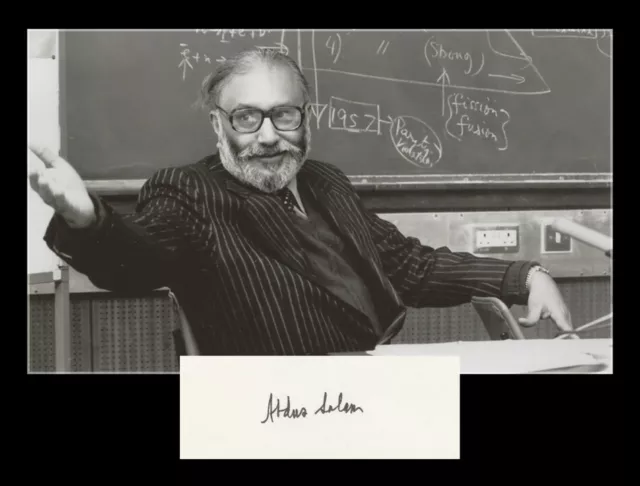 Abdus Salam (1926-1996) - Physicist - Rare signed card + Photo - Nobel Prize