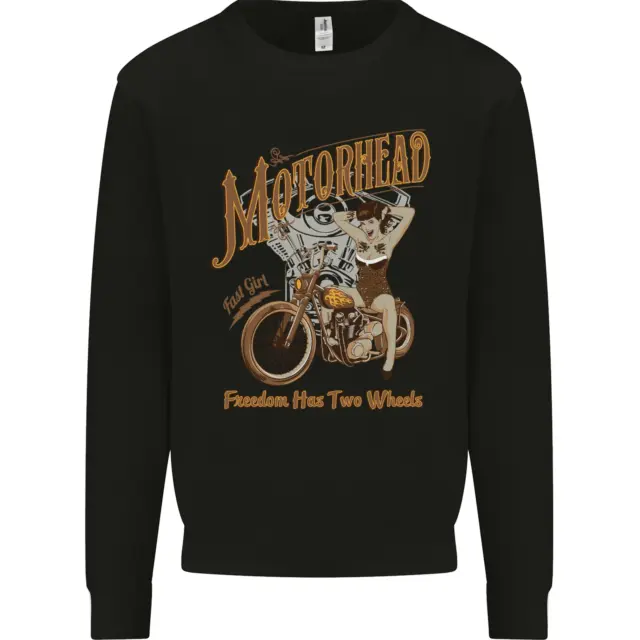 Freedom Has Two Wheels Motorcycle Biker Mens Sweatshirt Jumper