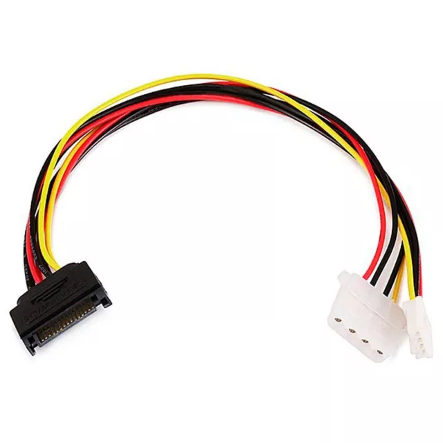 12" 15 Pin SATA Serial ATA macho a 4 pin Molex + 4Pin disquete hembra cable de alimentación