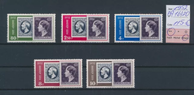 LR50600 Luxembourg 1952 airmail stamp anniversary fine lot MNH cv 115 EUR