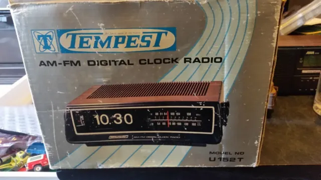 rare vintage tempest flip clock radio in original box