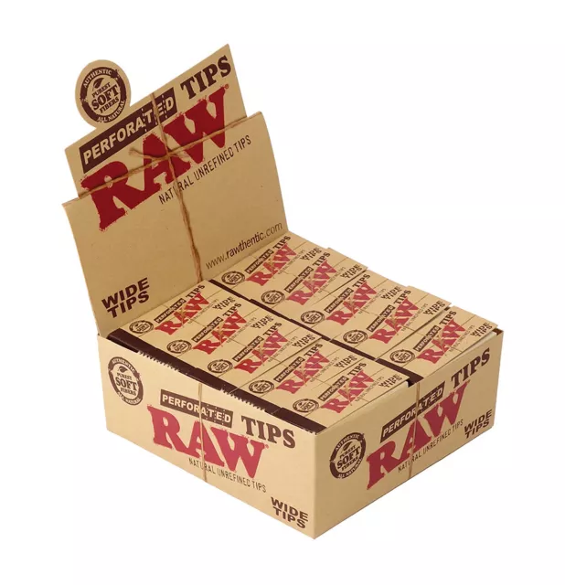 1 Box (50x) RAW Wide breite Tips King Size perforiert ungebleichte Filter