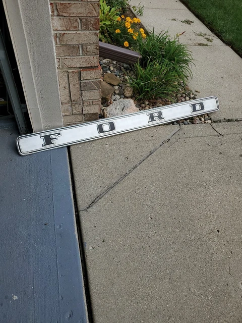 c.1960s Original Vintage Ford Sign Metal Embossed Tailgate Strip OEM! Auto Lite c.1960s Original Vintage Ford Sign Metal Embossed Tailgate Strip OEM! Auto Lite