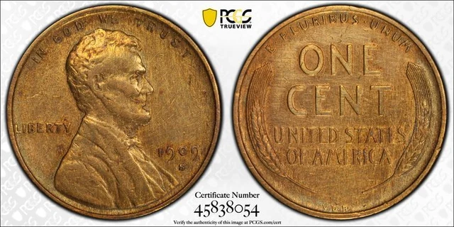1909 S VDB PCGS XF Detail | Lincoln Wheat Penny Cent - 1c US Coin #43820A