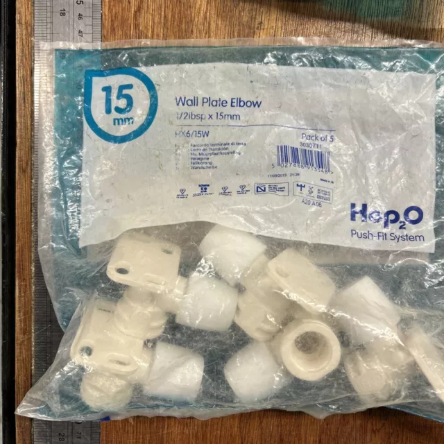 Hep2O Wall Plate Elbow 1/2i Bsp X 15mm (hx6/15w) Pack Of 5