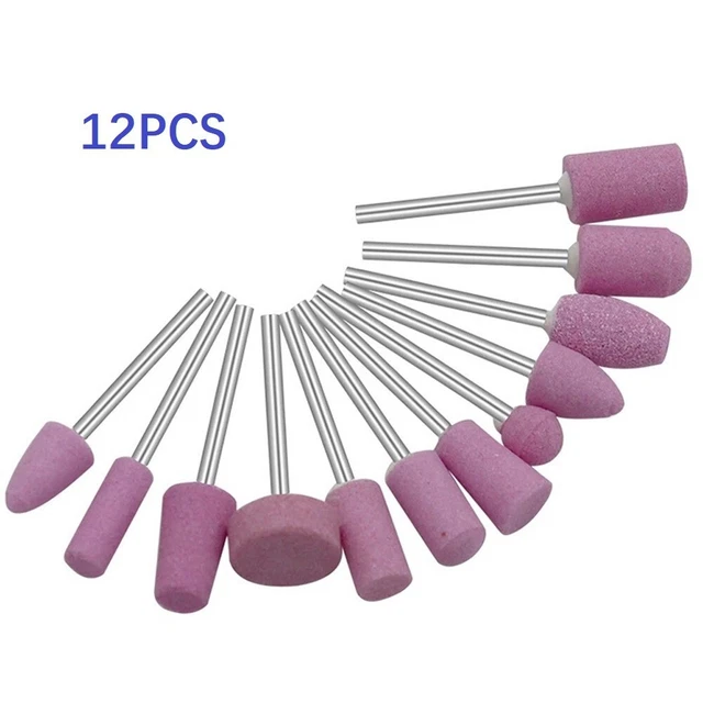 12pcs Abrasif Monté Pierre For-Rotary Outils Grincement Roue Tête Accessoires