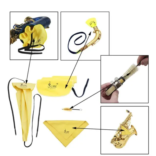 KIT DE NETTOYAGE De Saxophone Portable Clean Cloth Bouche Brush Strap  Screwdrive EUR 12,73 - PicClick FR