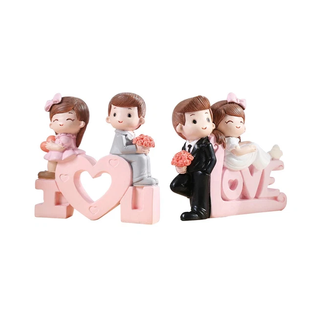Résine Artisanat Couple Statue Cadeaux Pratiques Cuisson Décor pour Chambre