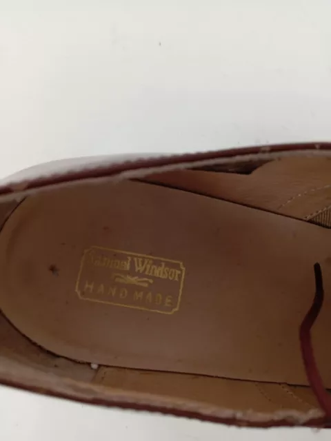 SAMUEL WINDSOR HANDMADE Mens Brown Formal Leather Shoes Lace-Up Size 11 ...