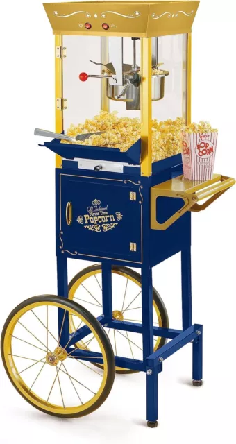 Popcorn Maker Machine Professional Cart W/ 8 Oz Kettle Movie Theater Style New 2