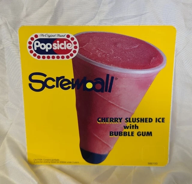 VINTAGE POPSICLE CHERRY Screwball Ice Cream Truck Vinyl Decal Near Mint