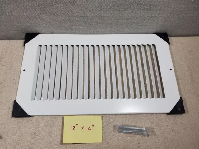 12" x 6" Air Vent Cover Steel Return Air Grille - for Ceiling and Sidewall -HVAC
