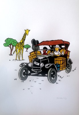 Unikat comic dipinto BTC guazzo su carta 21x30cm mooseart ORIGINALE 