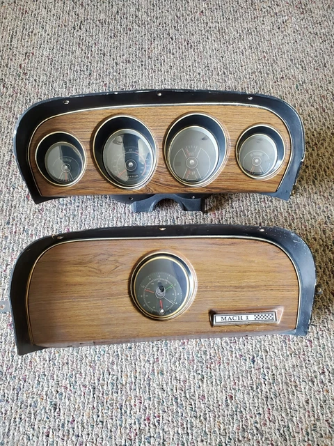 1969 Mustang Mach 1 Deluxe Woodgrain Dash Gauge Instrument Cluster & Clock 1969 Mustang Mach 1 Deluxe Woodgrain Dash Gauge Instrument Cluster & Clock