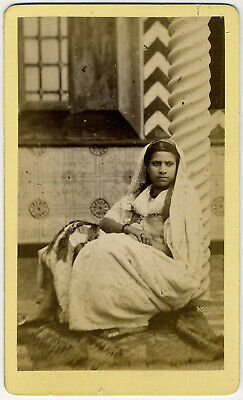 CDV PORTRAIT DE FEMME par PROD´HOM à BÔNE ALGERIE vers 1860 