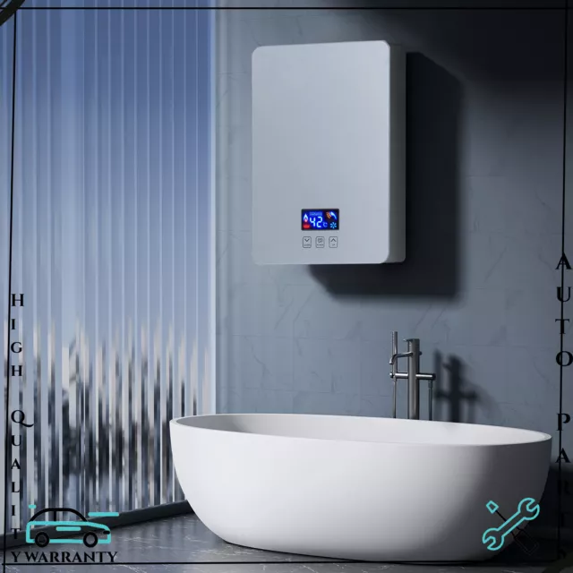 Electric Tankless Instant Hot Water Heater Set Shower Kitchen Bathroom 6000W UK