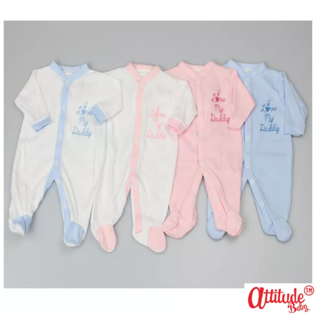 Premature Baby Sleepsuits-I Love My Daddy-Tiny Baby Sized Preemie Sleepsuits