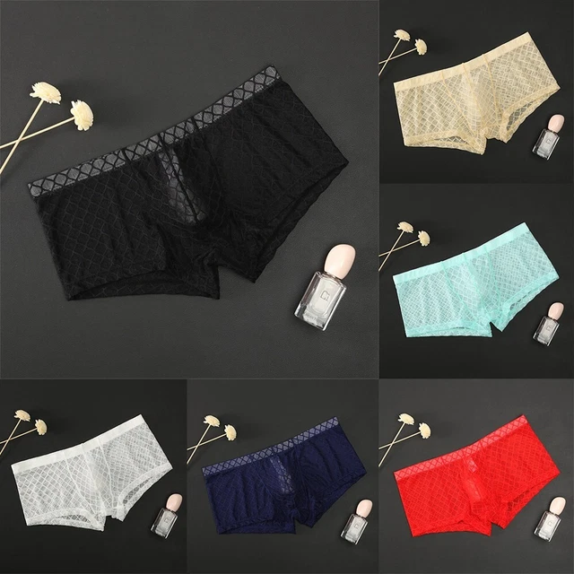 Nuovi slip boxer uomo moda pantaloni corti tinta unita bauli trasparenti