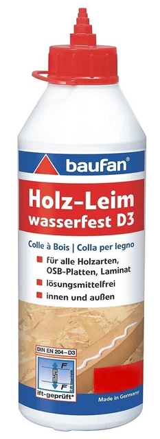 Baufan Madera - Encolado D3 500G Pegamento Secado Transparente A Para Interior Y