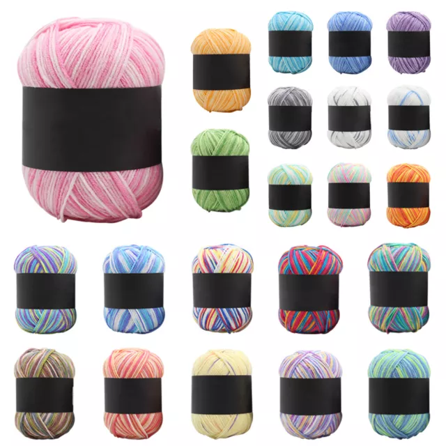 50g Soft Scarf Hat Crochet Knitting Yarn Gradient Color Baby Milk Cotton Yarn