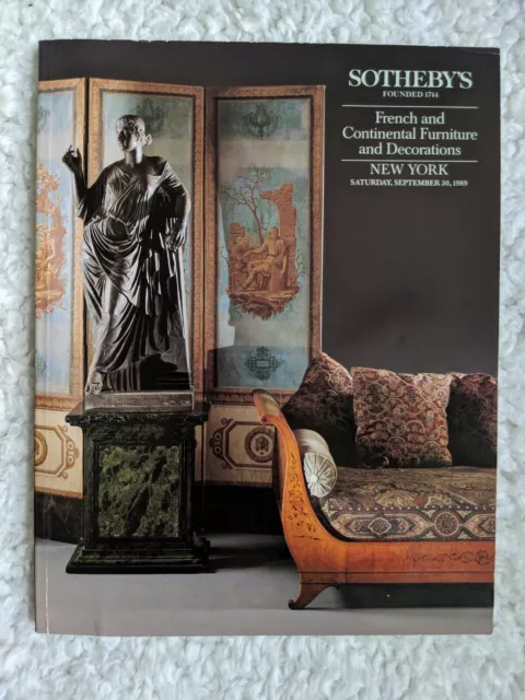 Sotheby's Catalog NY Sept 30 1989: French & Continental Furniture & Decorations