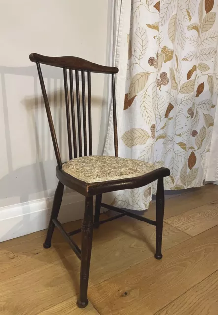 Antique Vintage Child’s Wooden Chair With Padded Seat