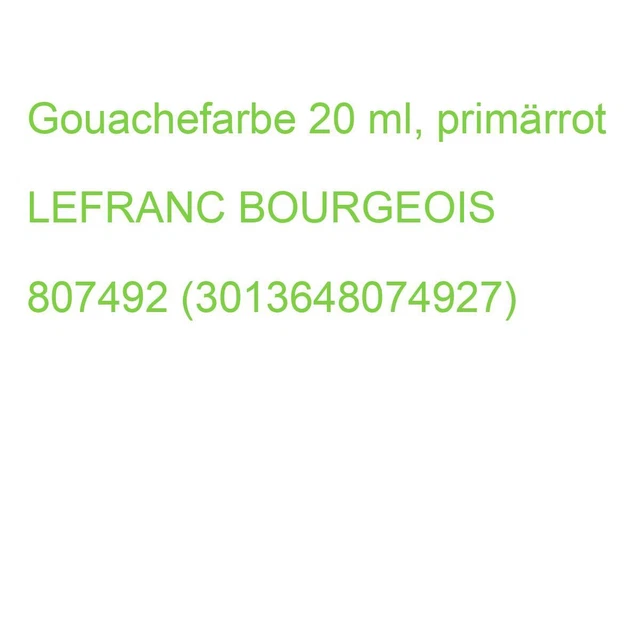 Gouachefarbe 20 ml, primärrot LEFRANC BOURGEOIS 807492 (3013648074927)