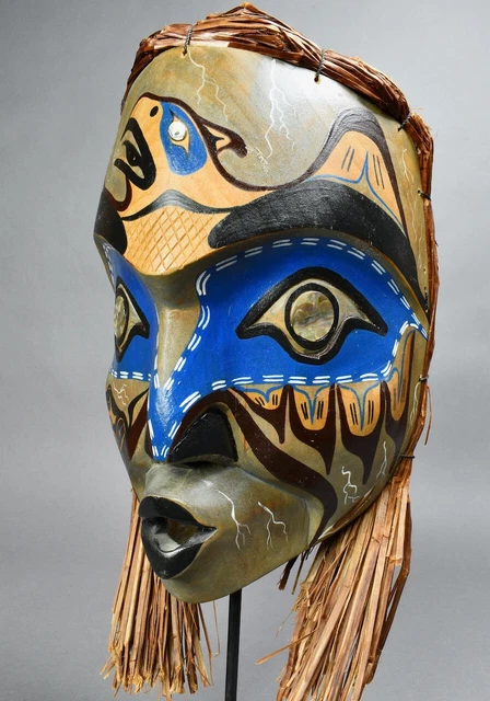 NWC Northwest Coast NUU-CHAH-NULTH Native HE WHO SAW THE SPIRIT MASK Hugh Sam