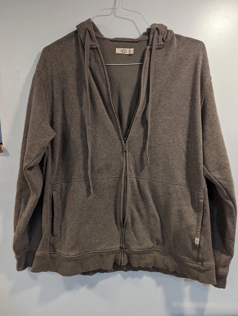 Ugg Hoodie Mens Large Fleece Lined Sweatshirt Sweater Full Zip Pockets