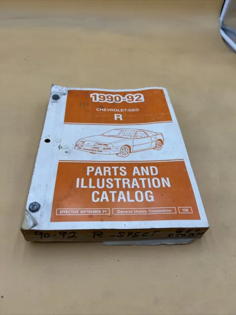 1990-92 Chevrolet Geo R Parts And Illustration Catalog Manual