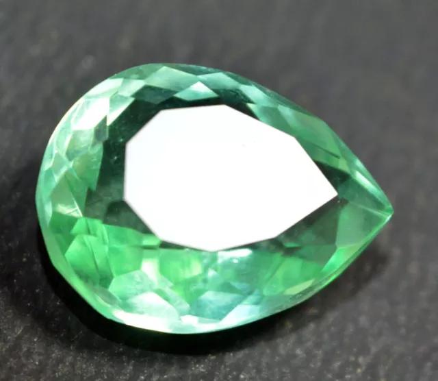 Natural 14.15 Cts Certified Pear Cut Zambian Green Emerald Loose Gemstone