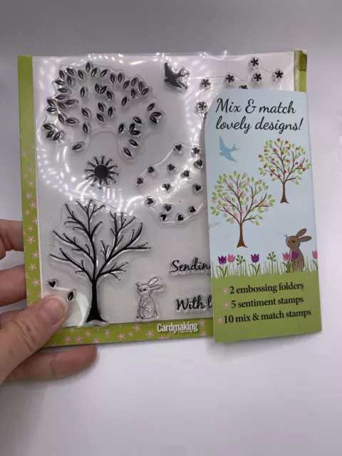 Tree Mix Match Rubber Stamp (No Block) Scrapbook Card Making Garden Bunny
