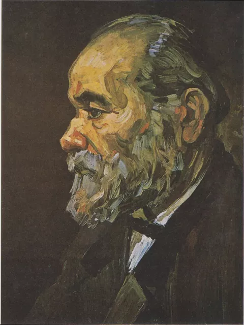 oil painting handpainted on canvas " Portrait of an old man with a beard"
