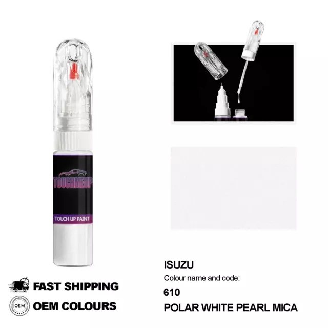 Para Los Modelos Isuzu Polar White Pearl 610 Touch Up Pintura Pen Scratch...