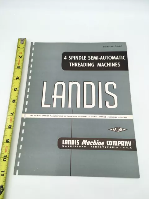 1960 Landis 4 Spindle Threading Machines Sales & Specification Brochure
