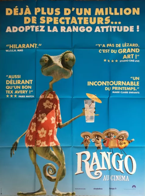 Affiche cinéma RANGO 120x160cm Poster / Gore Verbinski / Johnny Depp