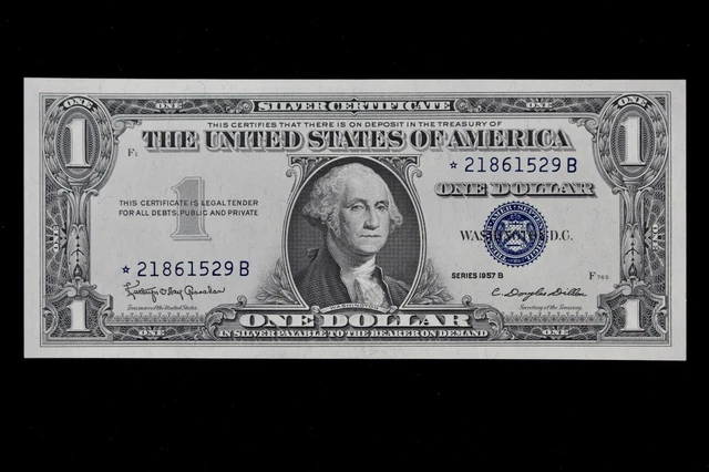 $1 1957B Star Gem CU Silver Certificate *21861529B one dollar, series B