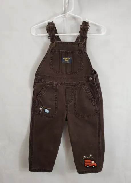 Salopette bébé garçon OshKosh BGosh Vestbak taille 12M marron embelli