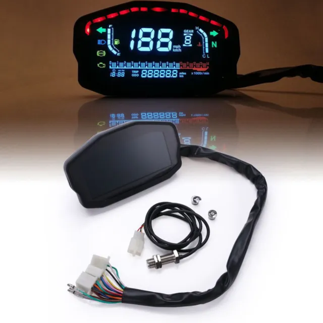 Universal Mini LCD Digital Motorcycle Meter Speedometer Electric Motor Odo-meter